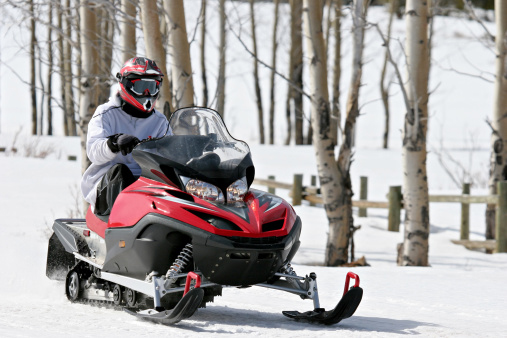 Man on Snowmobile