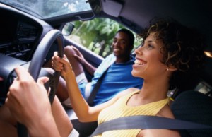 Black Woman Driving in Car