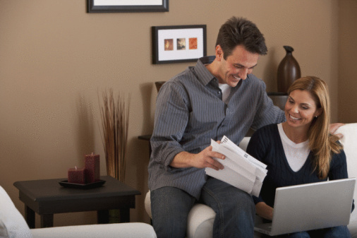 Couple on Laptop at Home