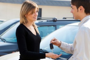 Woman Receiving Car Keys