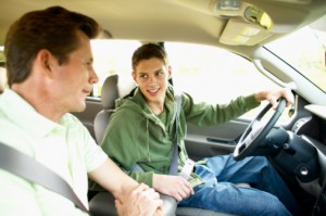 Teenage Boy Practicing Driving