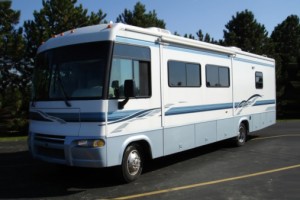 RV Parked in a Parking Lot