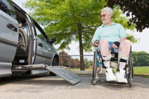 Senior Disabled Man and Accessible Van