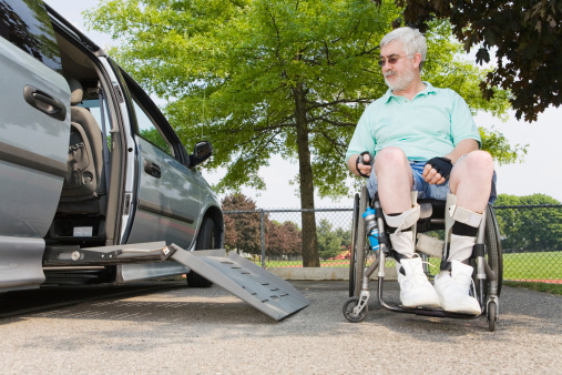 Senior Disabled Man and Accessible Van