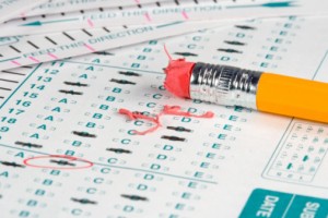 Scantron Sheet and Pencil Eraser