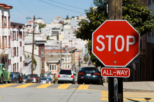Stop Sign at Street Intersection
