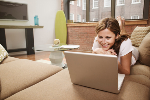 Woman on Laptop at Home