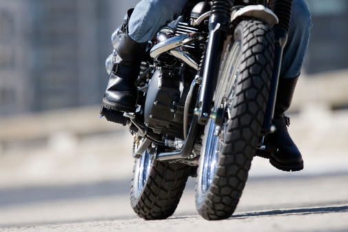 Cropped Motorcyclist Riding