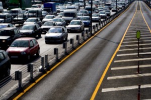 Cars Driving in Traffic