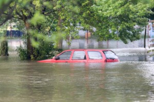 Flooded car