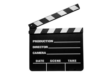 Scene slate board for a movie